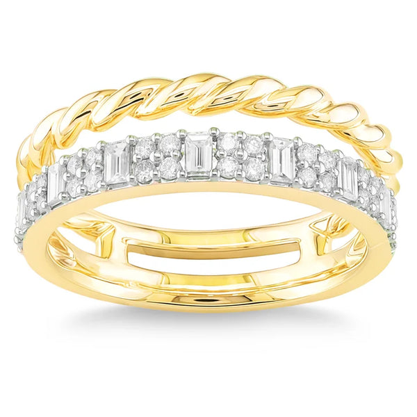 Baguette and Round Brilliant Diamond Ring (0.42 ctw) K6