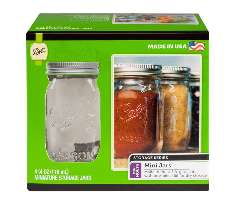 Ball Miniature Glass Jars with Storage Lids, 118 mL, 4 Count L5