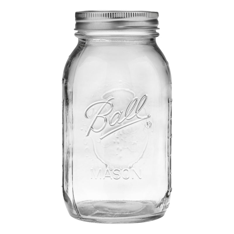 Ball Regular Mouth Quart Glass Mason Jar, 32-oz/946-mL, 8-pk T9