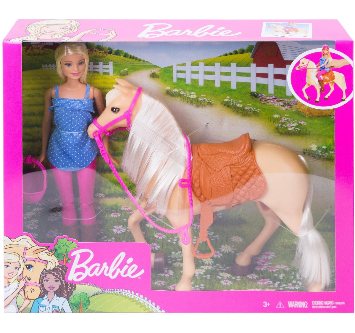 Barbie Doll & Horse Playset for Kids, Assorted, Ages 3+