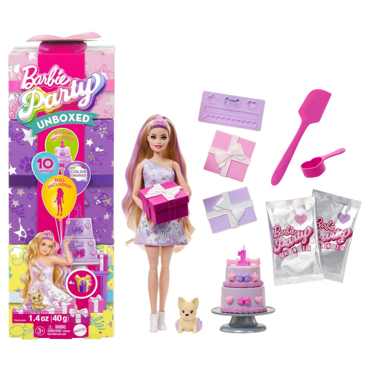 Barbie Party Unboxed Fashion Doll for Ages 3+, Assorted Styles