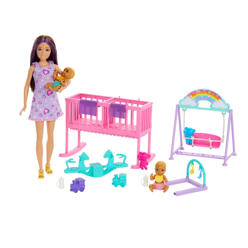 Barbie Skipper Babysitter Twinning Dolls & Toys Nursery Playset, Kids Ages 4+ P9