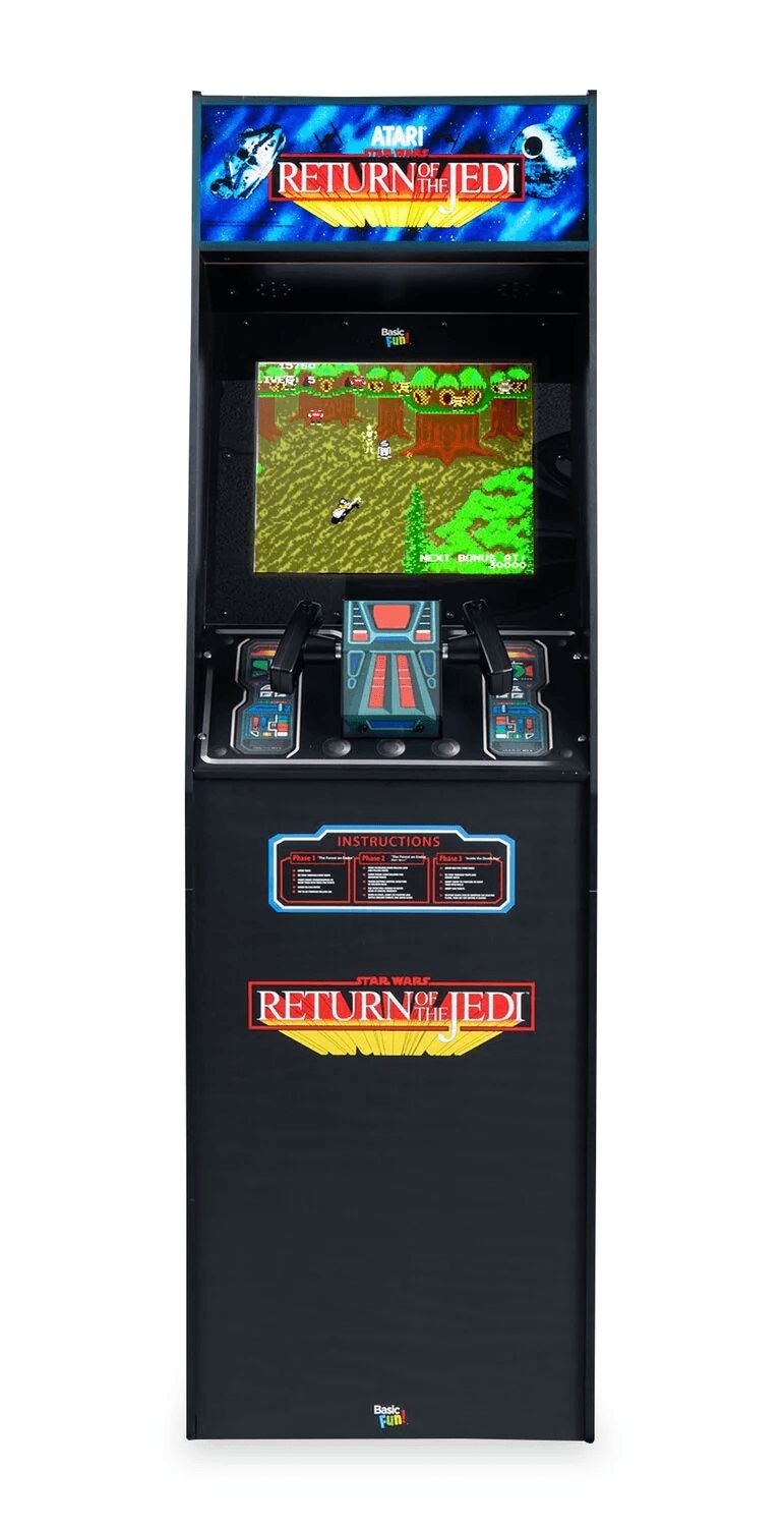 Basic Fun Atari Star Wars Ultra Series Arcade Classics Cabinet for Home, Free Standing Game Machine with 3 Games D0
