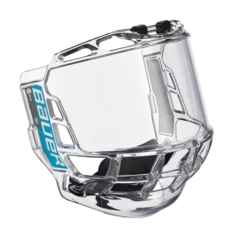 Bauer Concept 3 Clear Hockey Full Face Mask/Shield/Fishbowl with High-Impact Polycarbonate Shield E7
