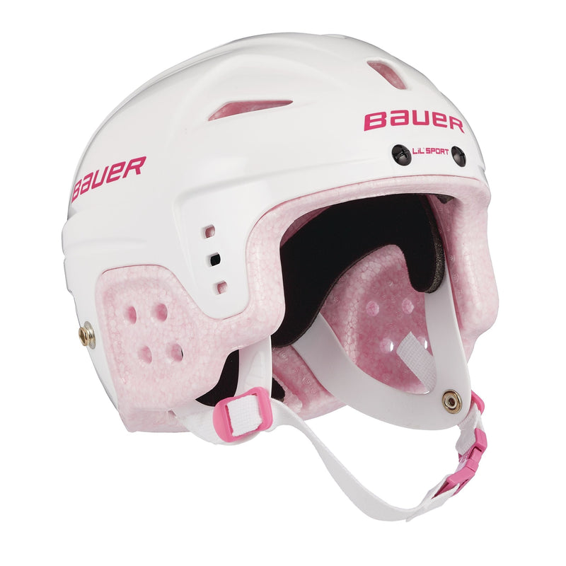 Bauer Lil' Sport Hockey Helmet, Youth, White & Pink C1