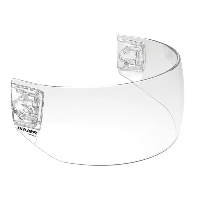 Bauer Pro-Clip Straight Hockey Helmet Visor with Clips, Junior/Senior, Clear O1
