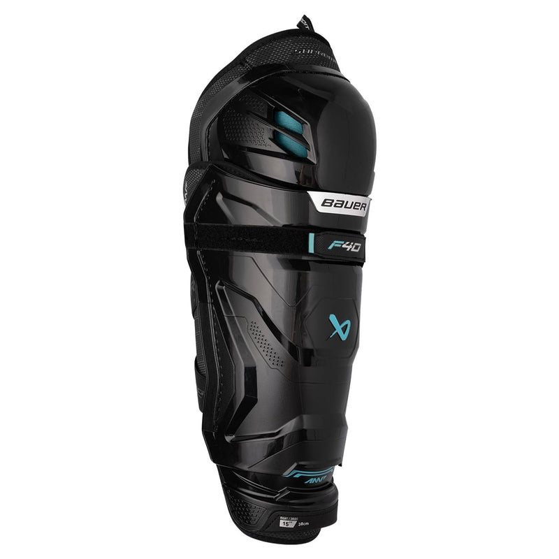 Bauer Supreme F40 Hockey Shin Guards, Intermediate, Black, Assorted Sizes A0