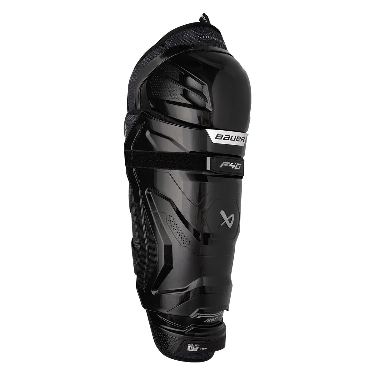 Bauer Supreme F40 Hockey Shin Guards, Junior, Black, Assorted Sizes