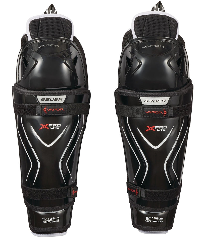 Bauer Vapor X Pro Lite Senior Hockey Shin Guards with Tapered Fit, Hyperlite HD Foam, Black P9