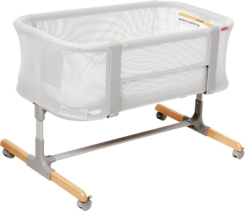 Baby Bassinet, Cozy Up 2-in-1 Bedside Sleeper & Bassinet, Grey H6
