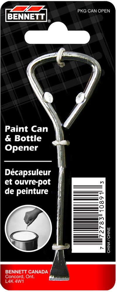 Bennett Metal Paint Can & Bottle Opener, Silver C2
