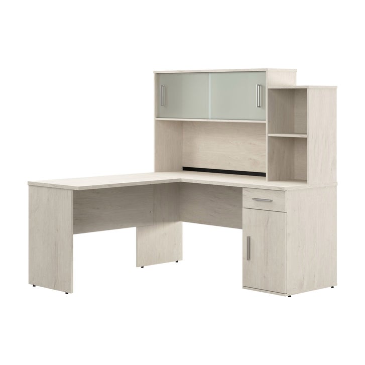 Bestar Orford L-Shaped Desk with Hutch Q6