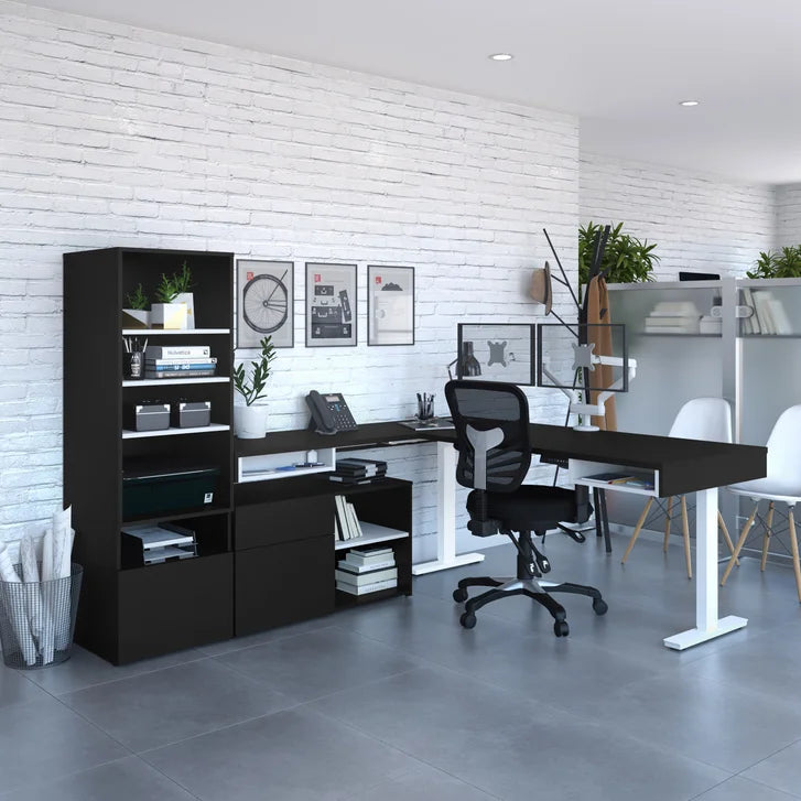 Bestar Viva L-shaped Height-adjustable Workstation O5