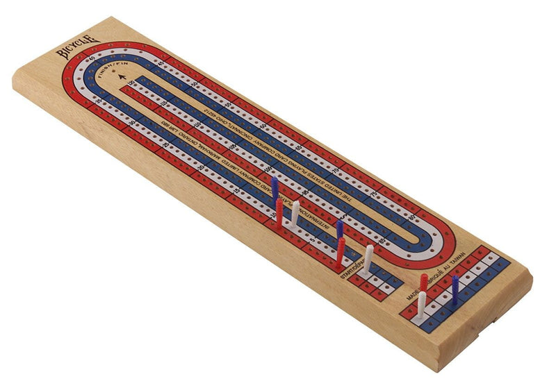 Bicycle 3-Track Color Coded Wooden Cribbage Board, Ages 14+ F3