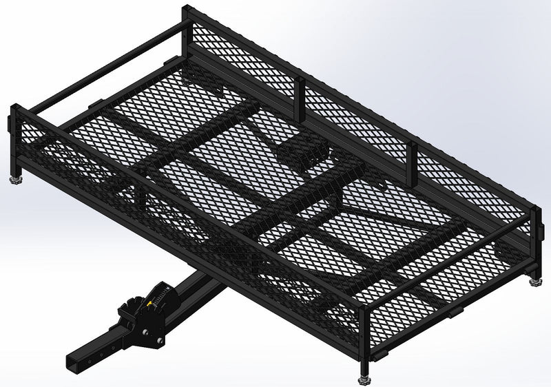 Black Bulldog Hitch Mount Adjustable Height Cargo Carrier U0