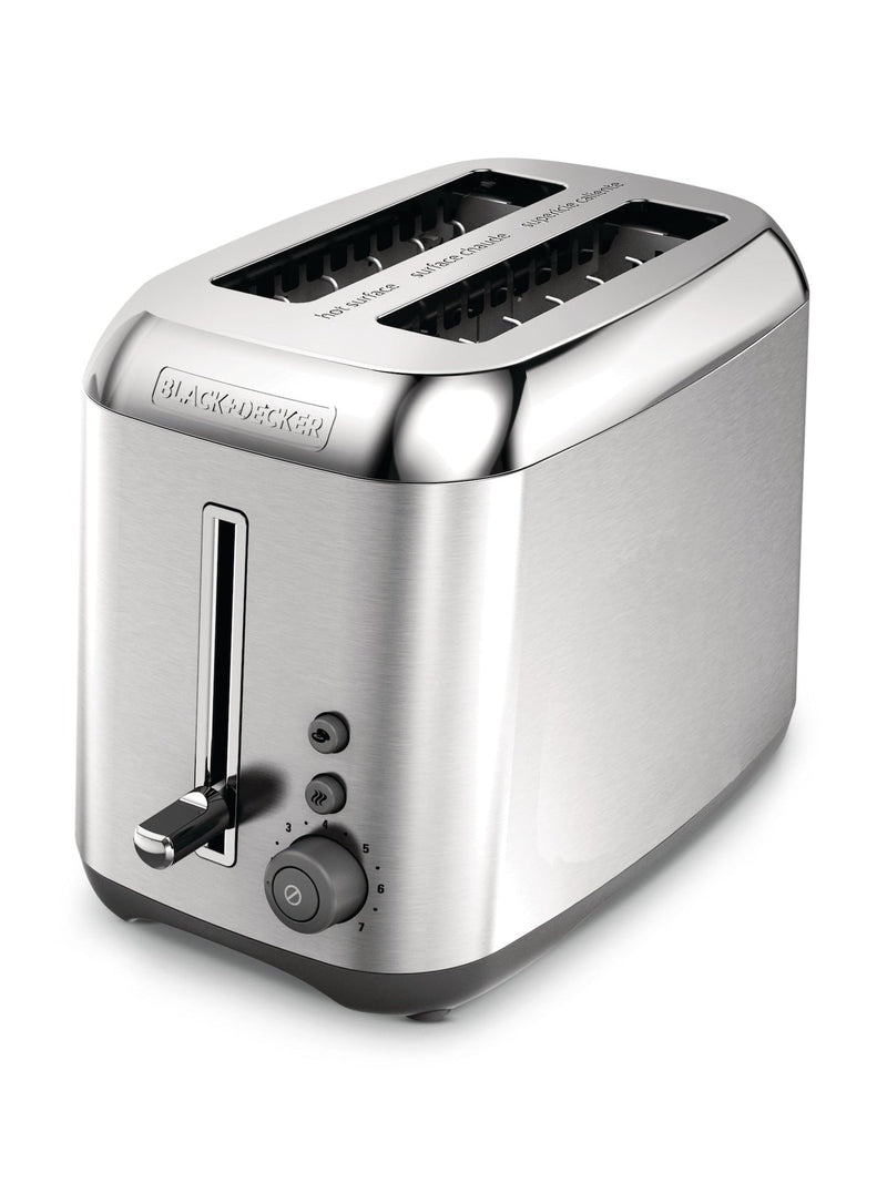 Black & Decker Kitchen Tools Extra Wide Slots Toaster with 7 Settings, Stainless Steel, 2-Slices K5