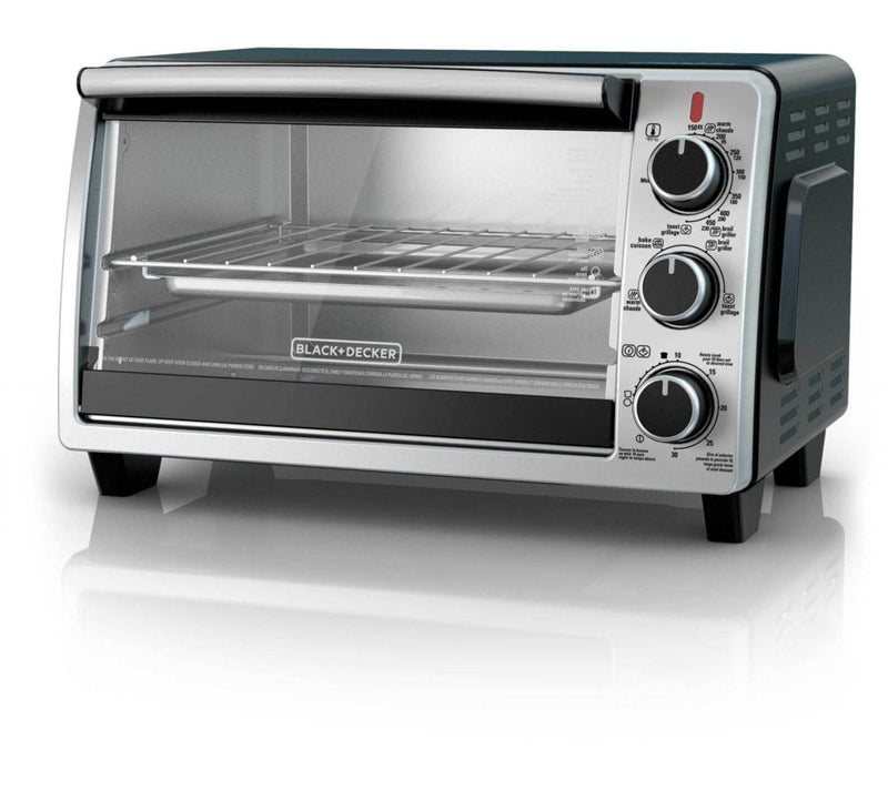 Black & Decker Toaster Oven with 4 Functions, Stainless Steel, 6-Slices O3