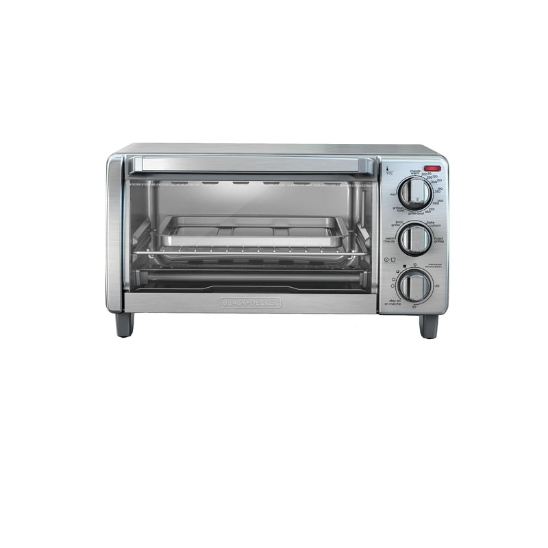Black & Decker Toaster Oven with Natural Convection, Stainless Steel, 4-Slice A4
