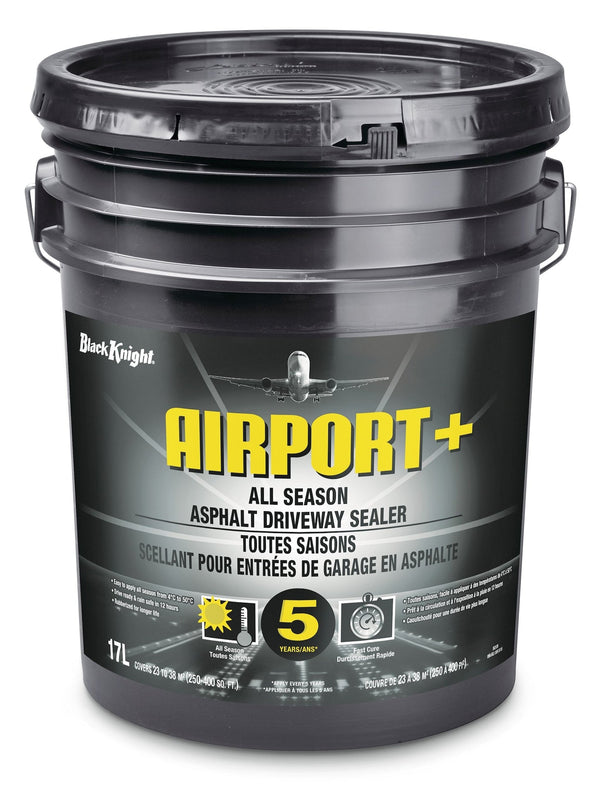 Black Knight Airport+ All-Season Driveway Asphalt Sealer, 250-400 sq. ft Coverage, 17-L F6
