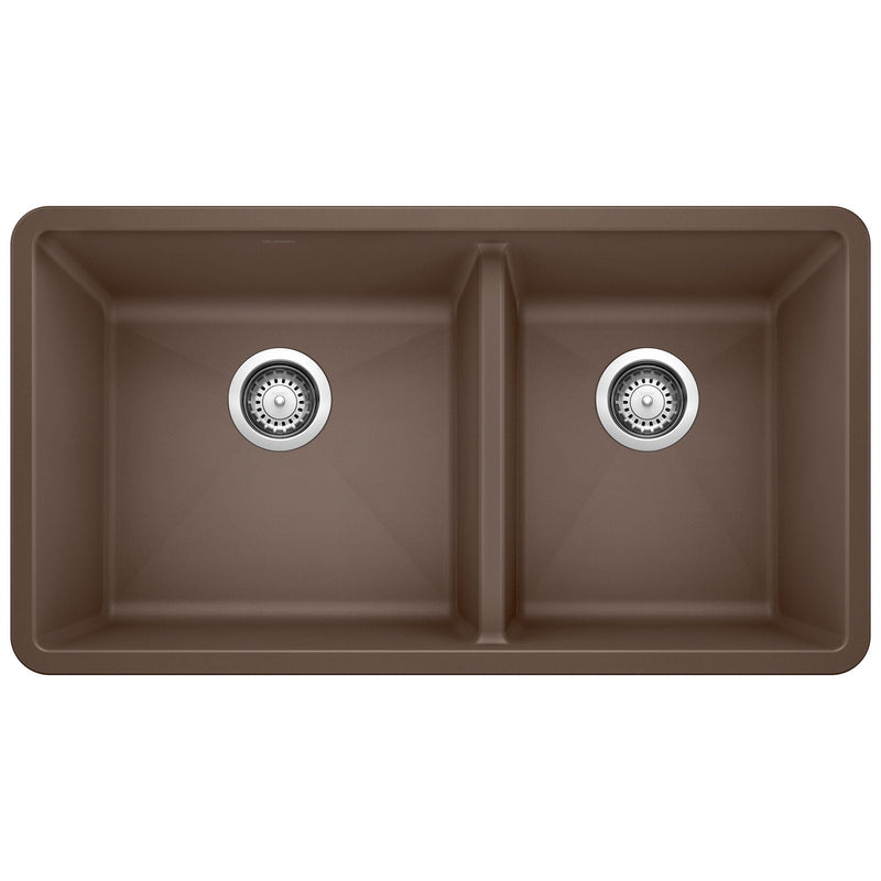 Blanco 60/40 Double Bowl Undermount Kitchen Sink, Café, 33-in X4
