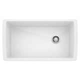 Blanco Diamond SILGRANIT 33-in Super Single Undermount Kitchen Sink, White