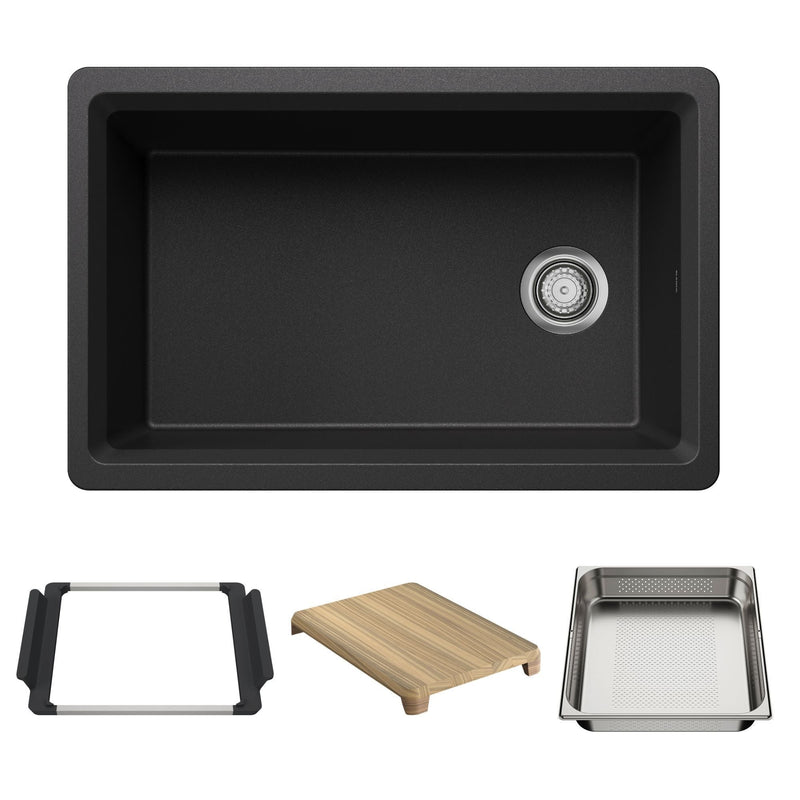 Blanco Inteos 30-in SILGRANIT Workstation Kitchen Sink N8