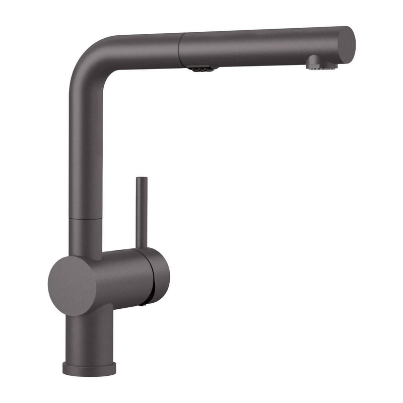 Blanco Linus Low Arc Pull-Out Dual-Spray Kitchen Faucet, Cinder W7