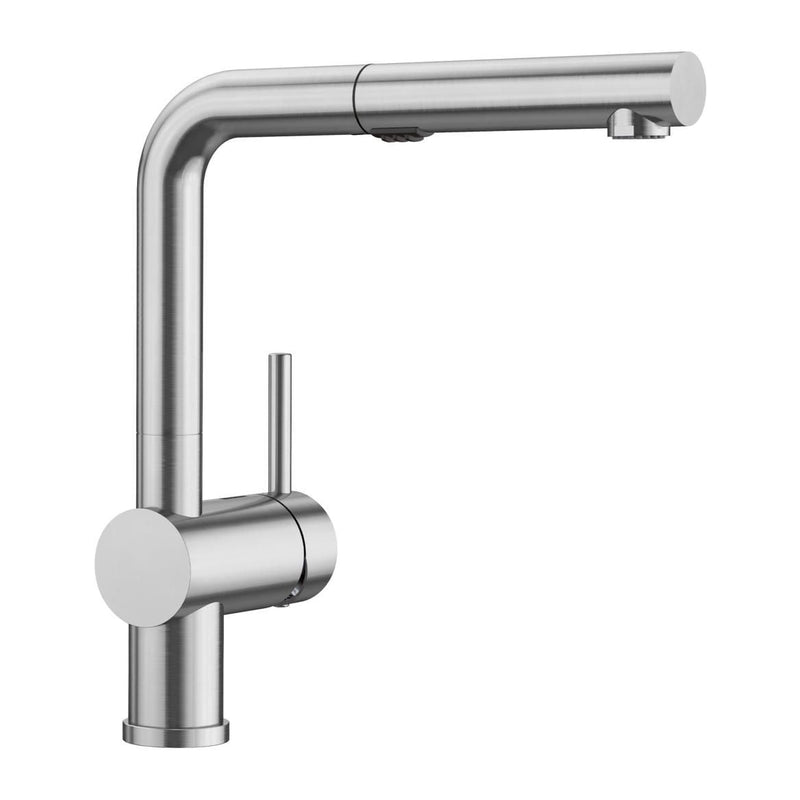 Blanco Linus Low Arc Pull-Out Dual-Spray Kitchen Faucet, PVD Steel D2