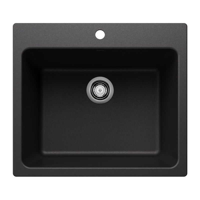 Blanco Liven SILGRANIT 25-in Single Bowl Dual Mount Laundry Sink, Anthracite E9