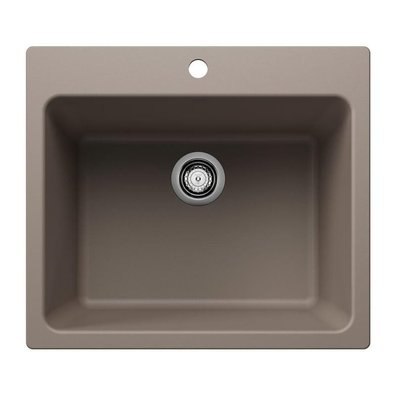 Blanco Liven SILGRANIT 25-in Single Bowl Dual Mount Laundry Sink, Truffle L2