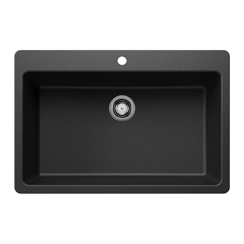 Blanco Liven SILGRANIT 33-in Super Single Dual Mount Kitchen Sink, Anthracite V5