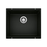 Blanco Precis SILGRANIT 21-in Single Bowl Undermount Kitchen Sink, Coal Black