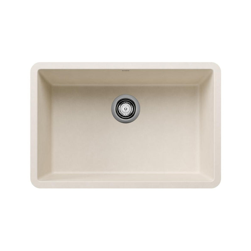 Blanco Precis SILGRANIT 27-in Single Bowl Undermount Kitchen Sink, Soft White T3