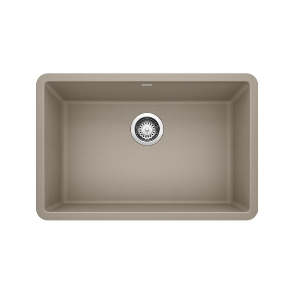 Blanco Precis SILGRANIT 27-in Single Bowl Undermount Kitchen Sink, Truffle B8
