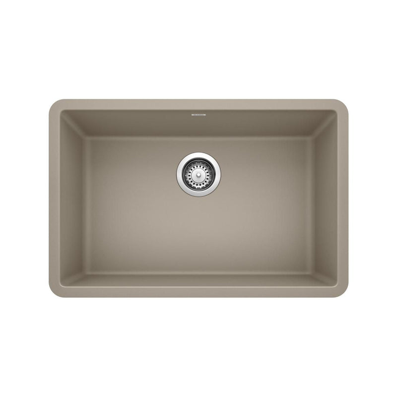 Blanco Precis SILGRANIT 27-in Single Bowl Undermount Kitchen Sink, Truffle B8