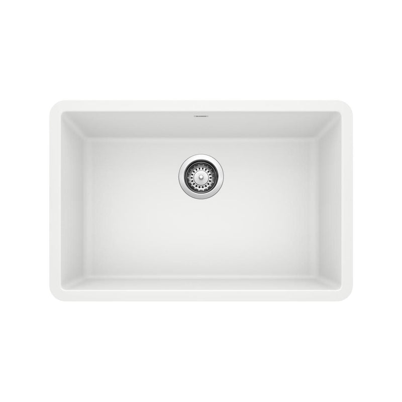 Blanco Precis SILGRANIT 27-in Single Bowl Undermount Kitchen Sink, White Q0