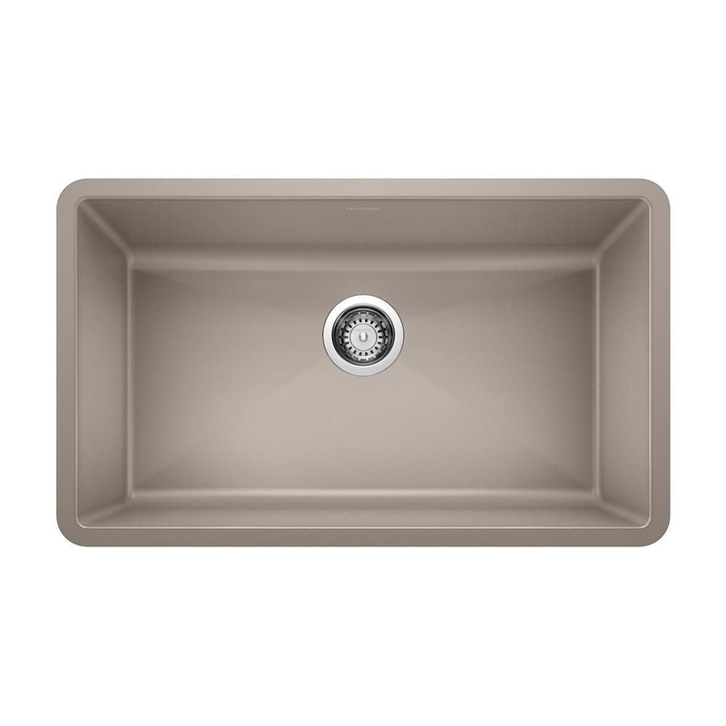 Blanco Precis SILGRANIT 32-in Super Single Undermount Kitchen Sink, Truffle P9
