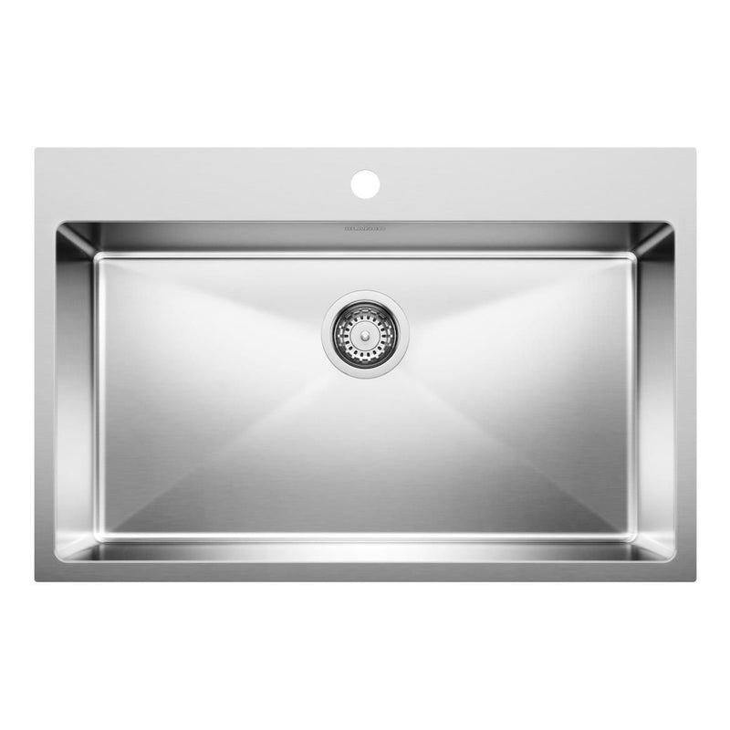 Blanco Quatrus R15 31-in Single Bowl Dual Mount Stainless Steel Kitchen Sink I7
