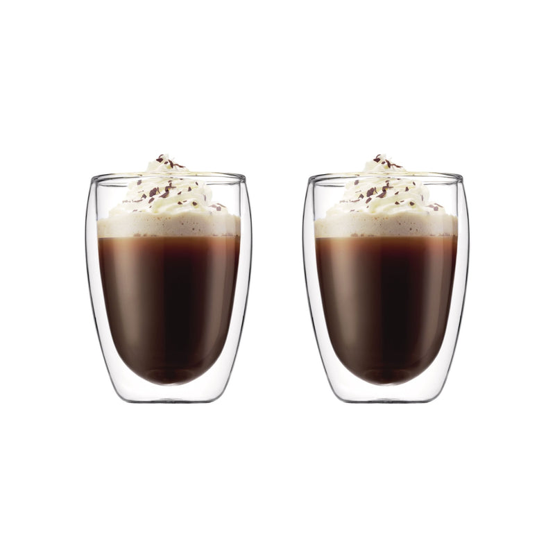 Bodum Double Wall Clear Glass Mugs, 11.8-oz, 2-pk E5