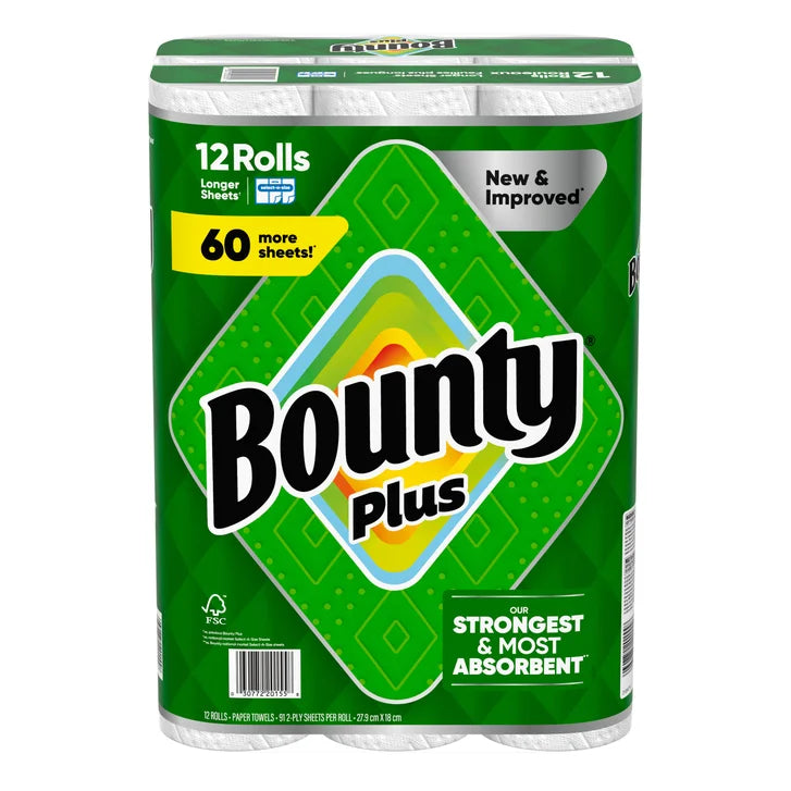 Bounty Plus Paper Towel, 12 x 91 Sheets H8