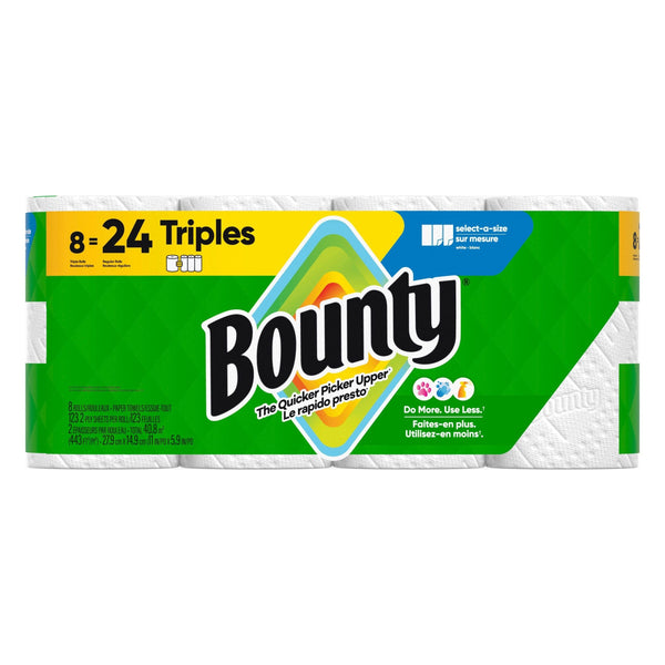 Bounty Select-A-Size Triple Roll Paper Towel, 2-ply, 8-pk Z2