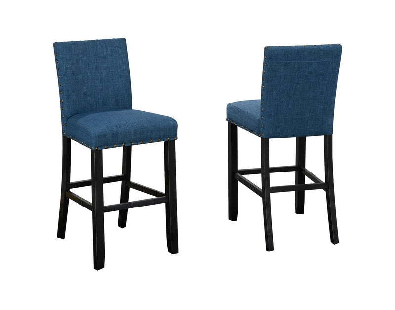 Brassex Alex Blue Counter/Bar Stool with Back Rest, 2-pc U8