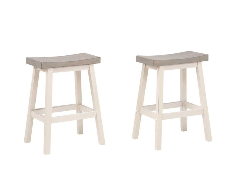 Brassex Asher Grey/White Backless Counter/Bar Stool, 2-pc T2