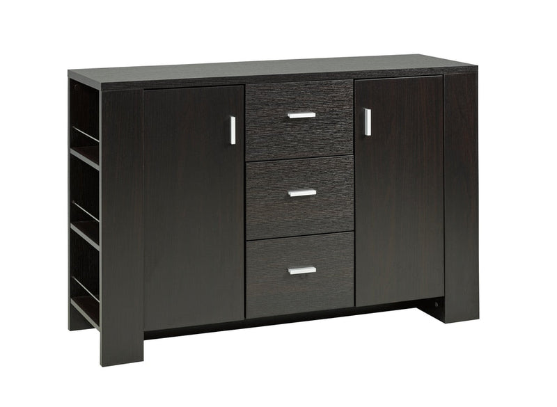 Brassex Ashton Freestanding Dining Buffet/Server with Storage, Dark Cherry B3
