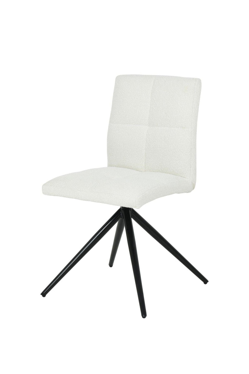 Brassex Ethan White Fabric Upholstered Armless Dining Chair, 2-pc Z3