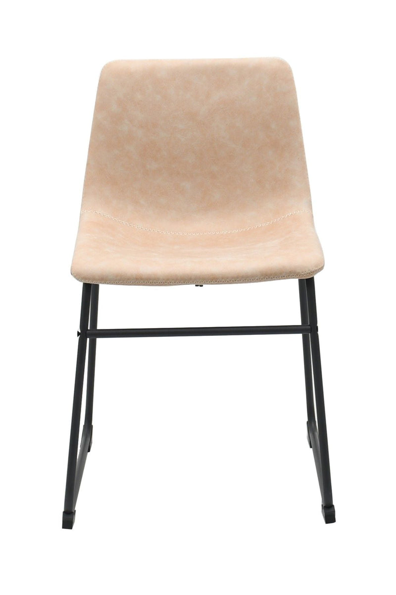 Brassex Rachel Vintage Beige Fabric Upholstered Dining Chair, 2-pc W2