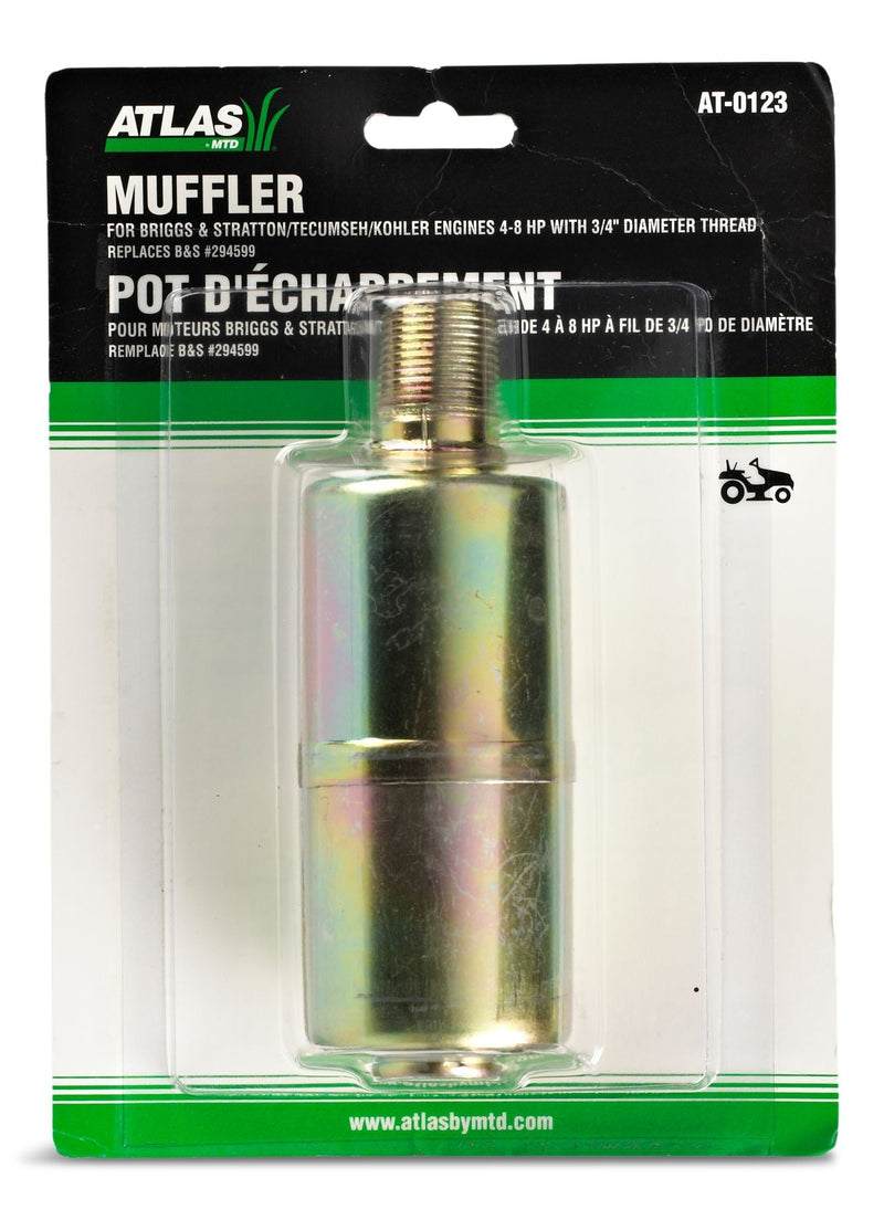 Briggs & Stratton Lawn Mower 4-8 HP Engine Muffler, For Engines with 3/4" Thread V9
