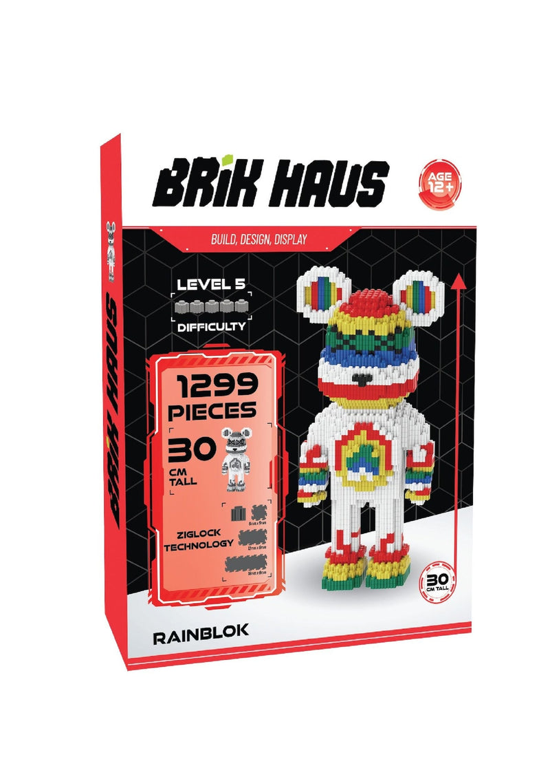 Brik Haus Rainbow Bear Construction Set, Small B0