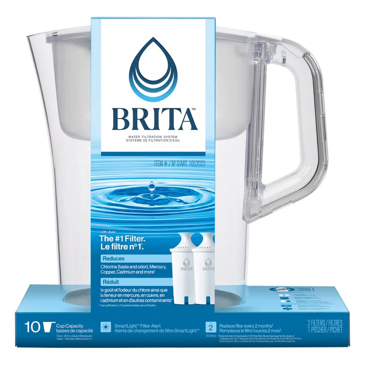 Brita Champlain 2.4 L (10-cup) Pitcher with 2 Filters U8