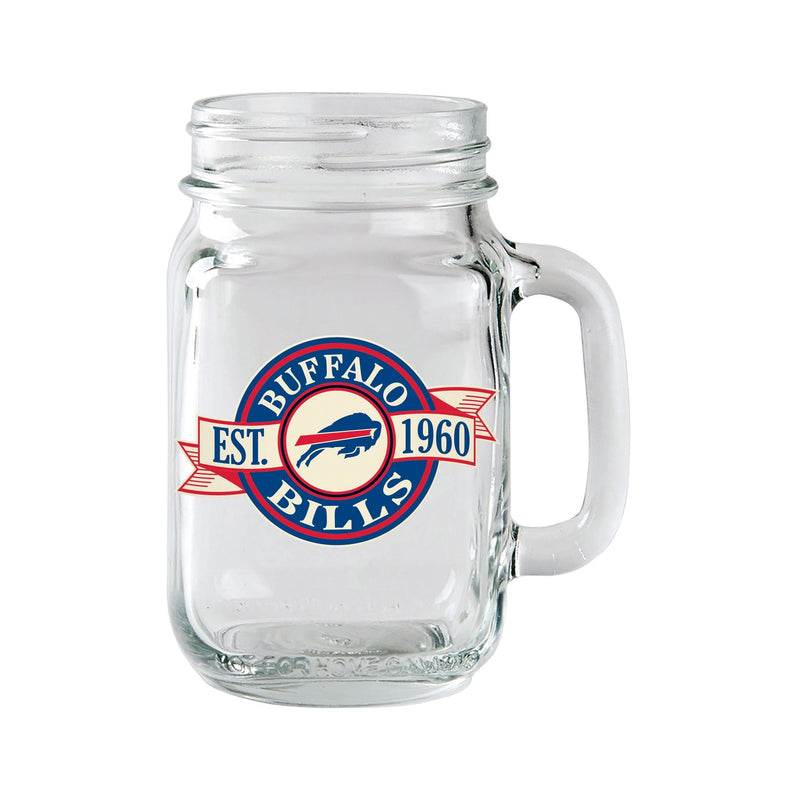 Buffalo Bills Mason Jar Mug Pint Glass For NFL Football Fans/Collectors, 16.5-oz V9